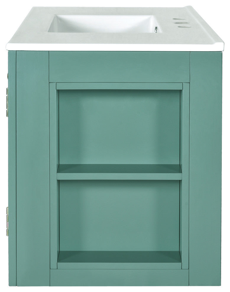 TATEUS 36'' Wall Mounted Bathroom Vanity with Ceramic Sink