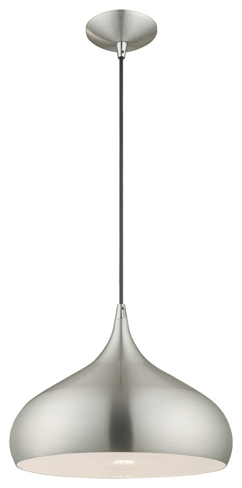 Livex Lighting Brushed Aluminum 1-Light Mini Pendant