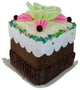 3" Cupcake Heaven Sliced Chocolate Cake With Flower Christmas Ornament