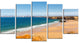 "Serene Rocky Bay Portugal" Seashore Canvas Art, 60"x32", 5-Panels