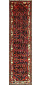 Fine Vintage Distressed Aiman Charcoal/Ivory Runner, 3'9 x 14'4