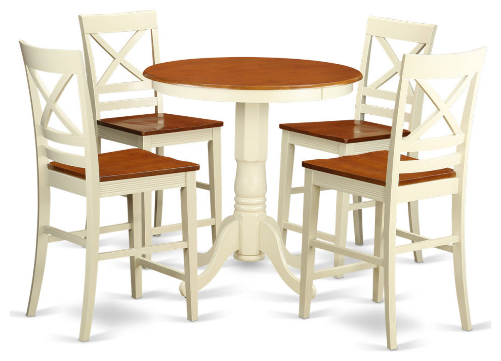 5 Pc Pub Table Set -Pub Table And 4 Counter Height Chairs