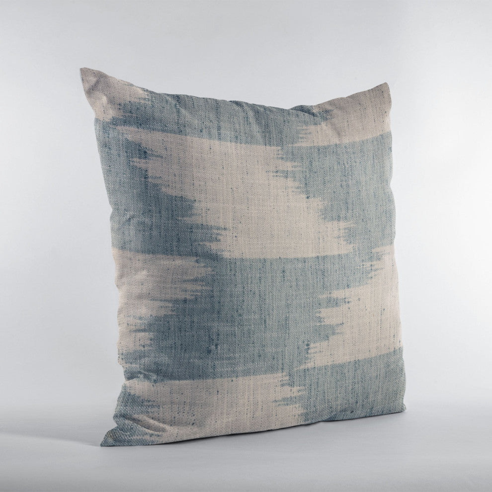 Plutus Blue Faded Abstract Luxury Throw Pillow, 24"x24"