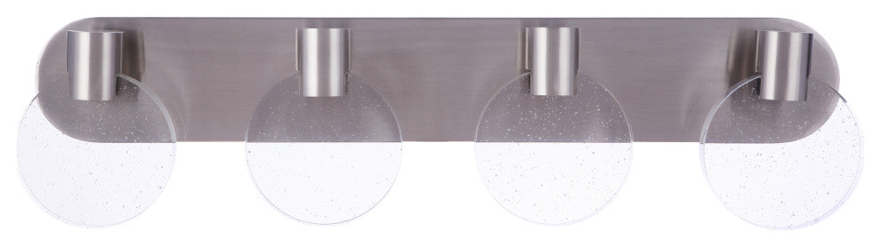 Craftmade Glisten 4 Light LED Vanity, Brushed Polished Nickel