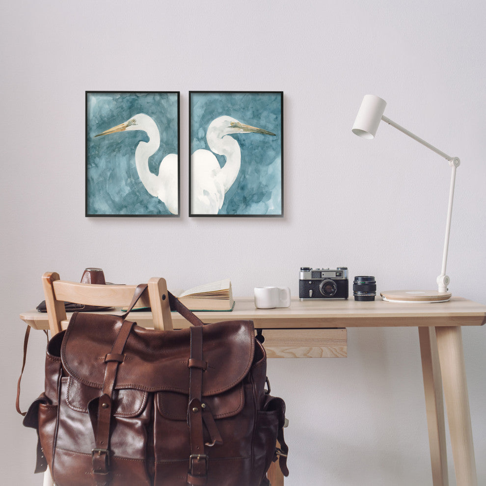Nautical Cranes Bird Portraits Abstract Blue Sky,11 x 14