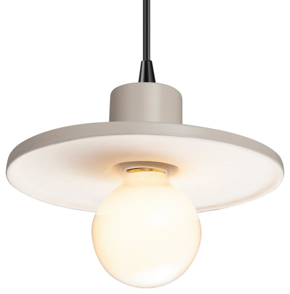 Saucer Pendant, Matte White/Matte Black