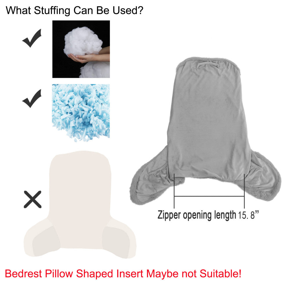 Faux Fur Bedrest Shell, Stargazer, 28"x30" X17"