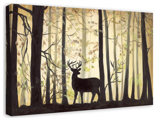 Deer In Ominous Forest 30 x 20 Canvas Wall Art