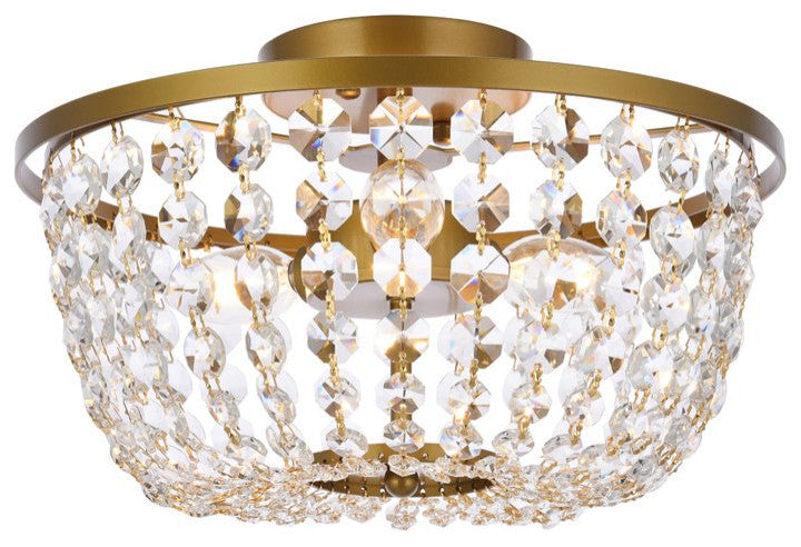 Cyrus 13" Flush Mount, Brass