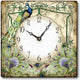 Vintage-Style 10.5  Inch Art Nouveau Peacock Clock