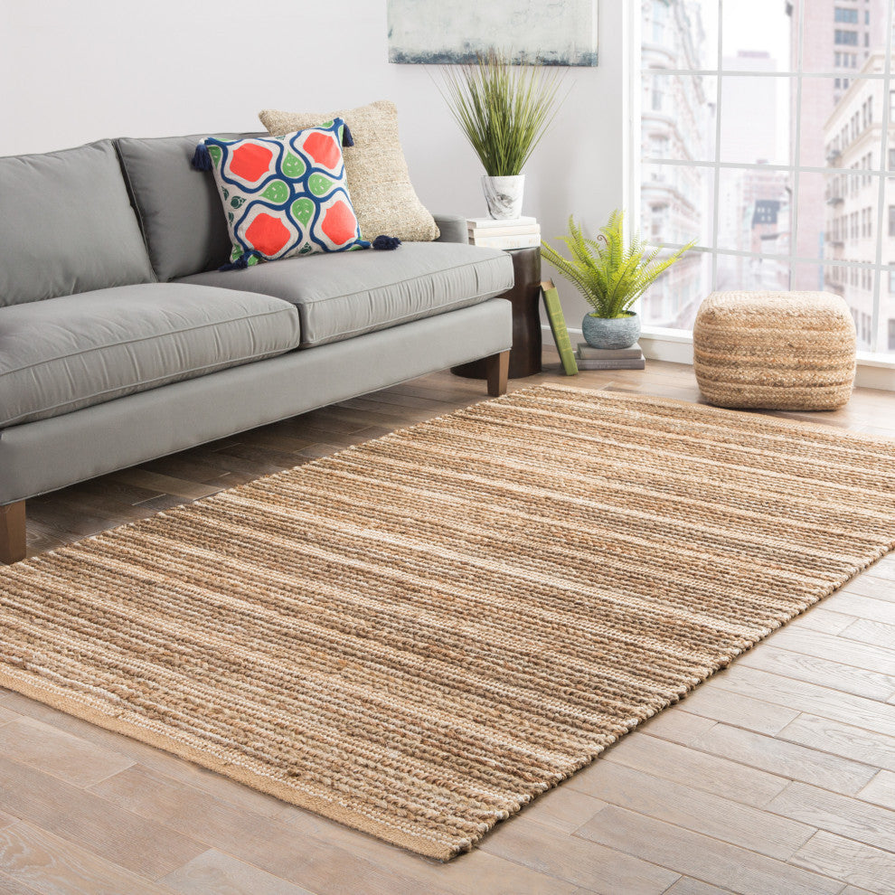 Jaipur Living Clifton Natural Solid Tan/White Area Rug, 8'x10'