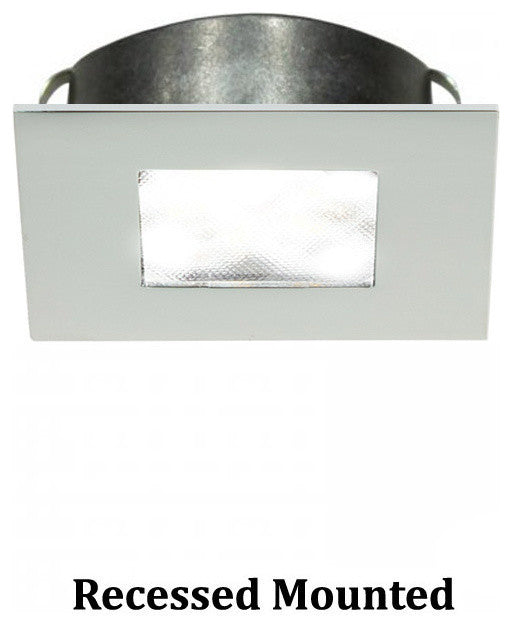WAC Lighting LED Button Light, Chrome, Square, 3000k Soft White