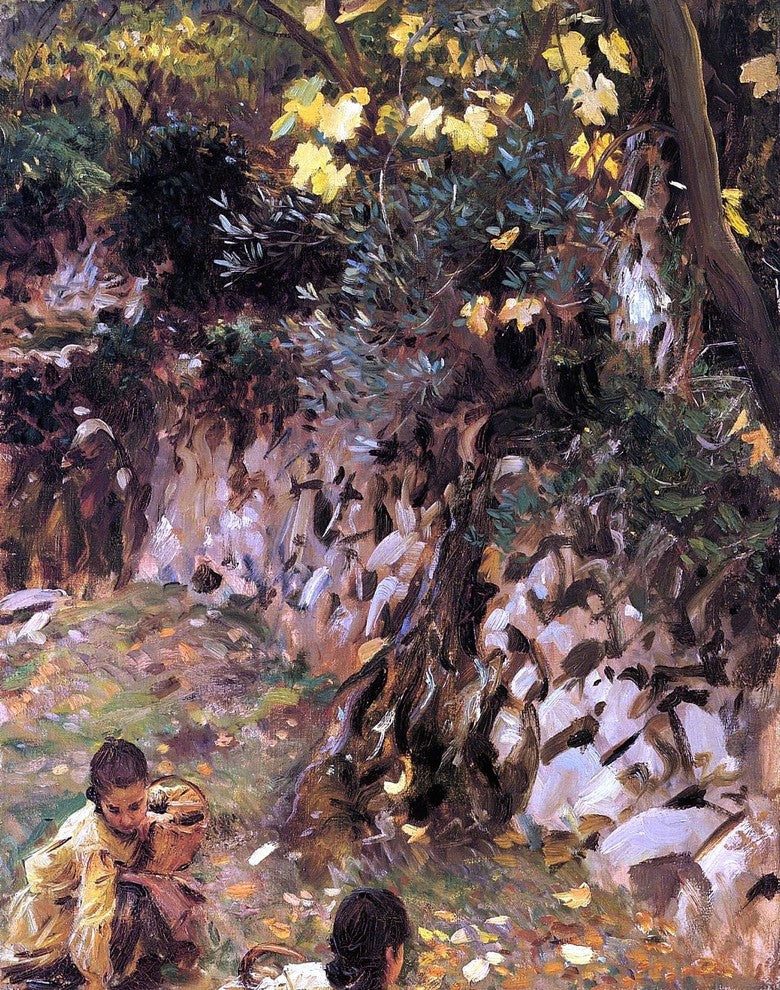 John Singer Sargent Gathering Blossoms Valdemosa Gallery Wrapped Canvas Print