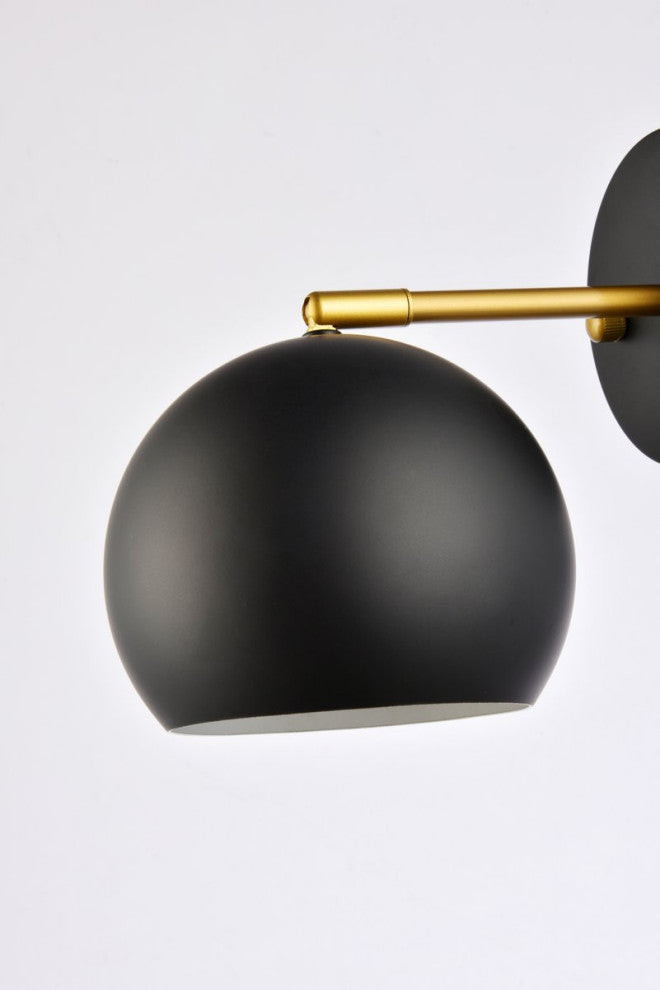 Oscar 1-Light Black and Brass Wall Sconce