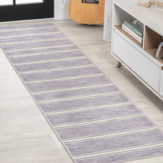 Bande Distressed Ticking Stripe Machine-Washable Area Rug, 2 X 8