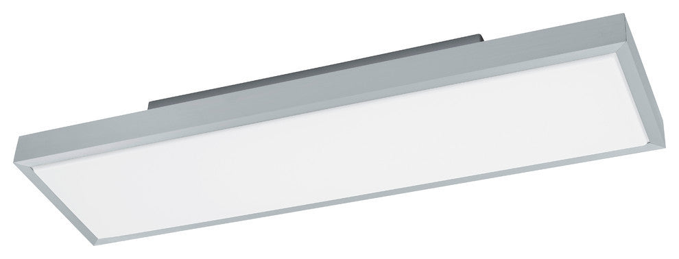Eglo 1x17.2w Led Ceiling Light W/ Brushed Aluminum Finish & White Plastic Glass