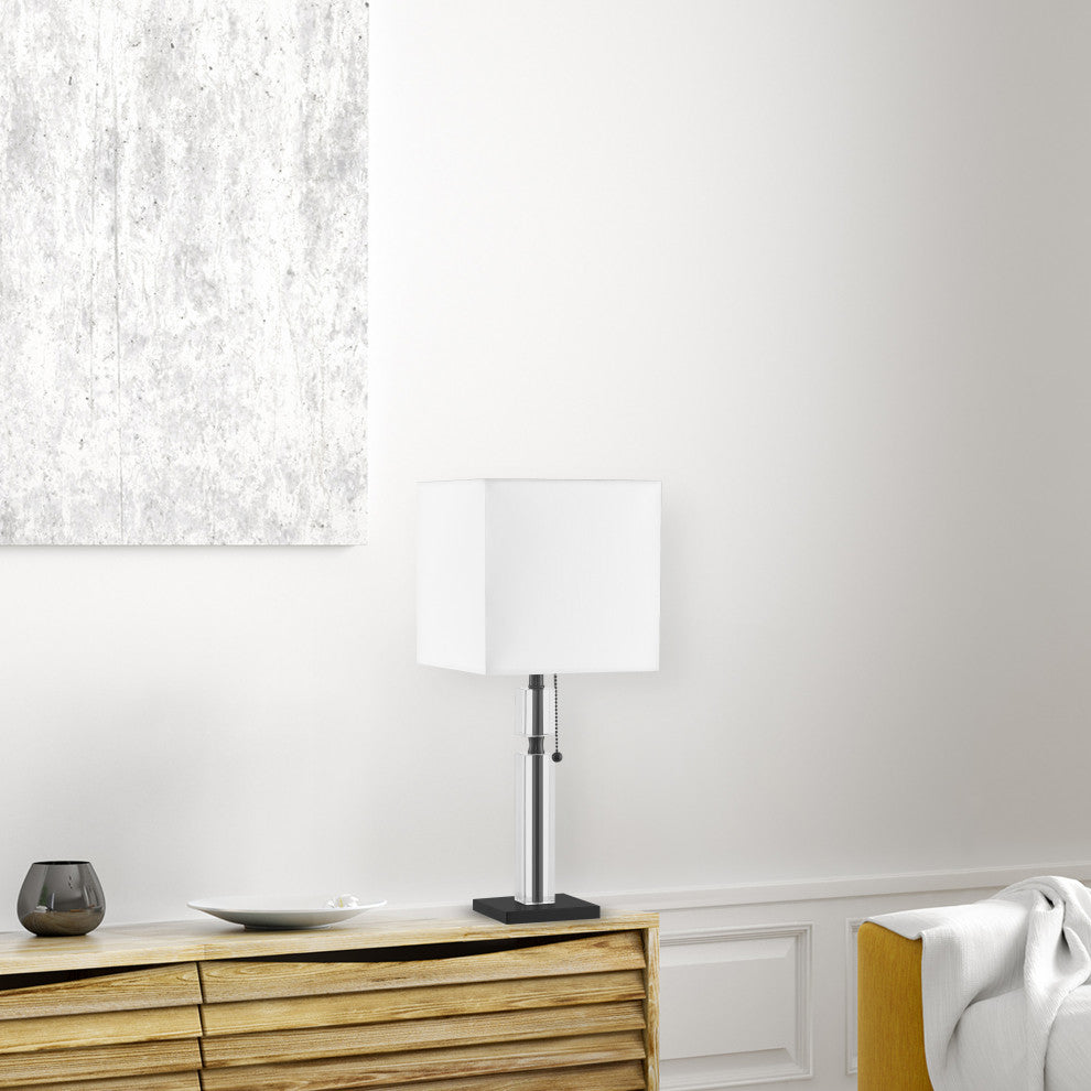 Fernanda Modern 1 Light Matte Black White Metal Table Lamp