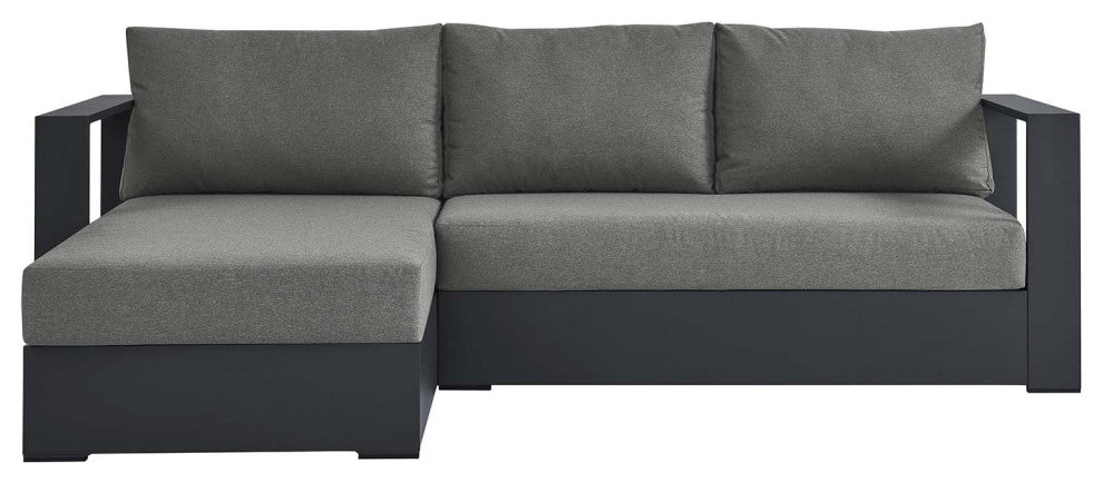 Tahoe Outdoor Patio Powder-Coated Aluminum 2-Piece Left-Facing Chaise Sectional