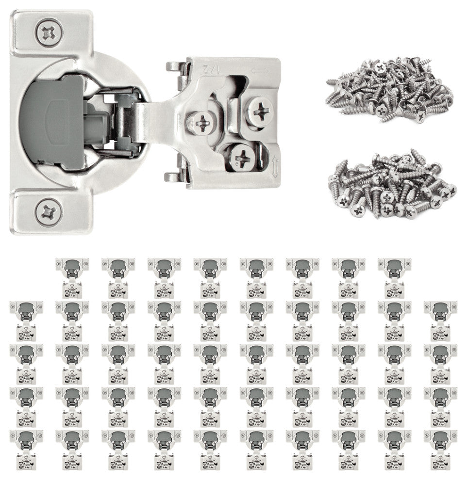 Nuk3y Overlay Soft Close Cabinet Hinge 105 Degree, 1/2" Overlay  50 pack