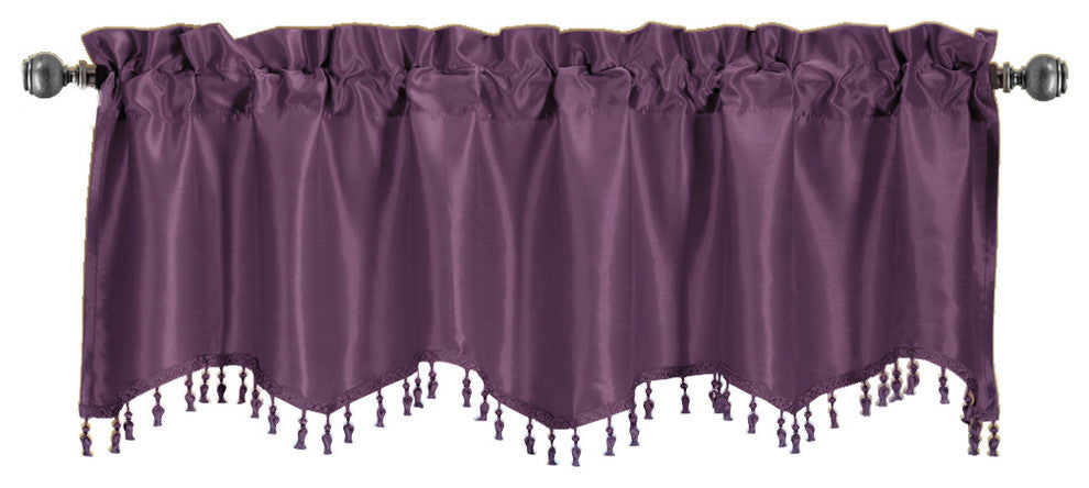 Solid Pattern Luxury Soho Straight Valance, Purple, 70"x17"