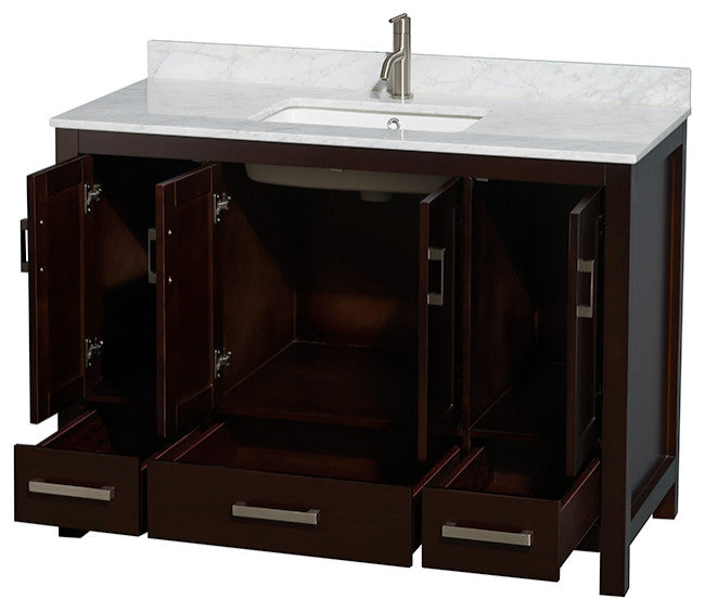 Wyndham WCS141448SESCMUNSMXX 48 Inch Single Vanity with Carrera Marble Top