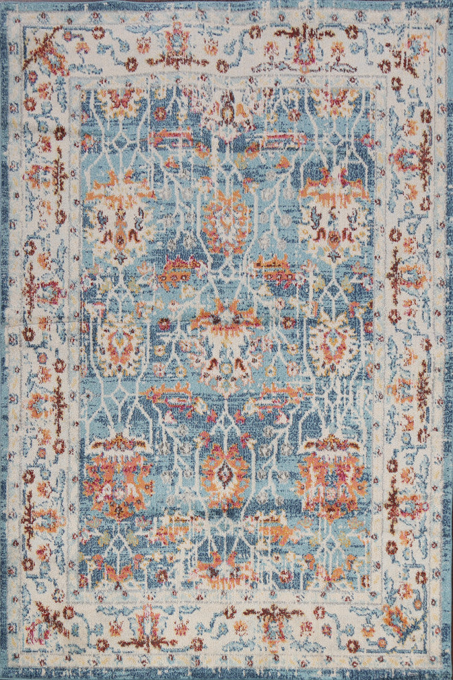 Distressed Floral Traditional Turkish Oriental Area Rug Carpet 5x7
