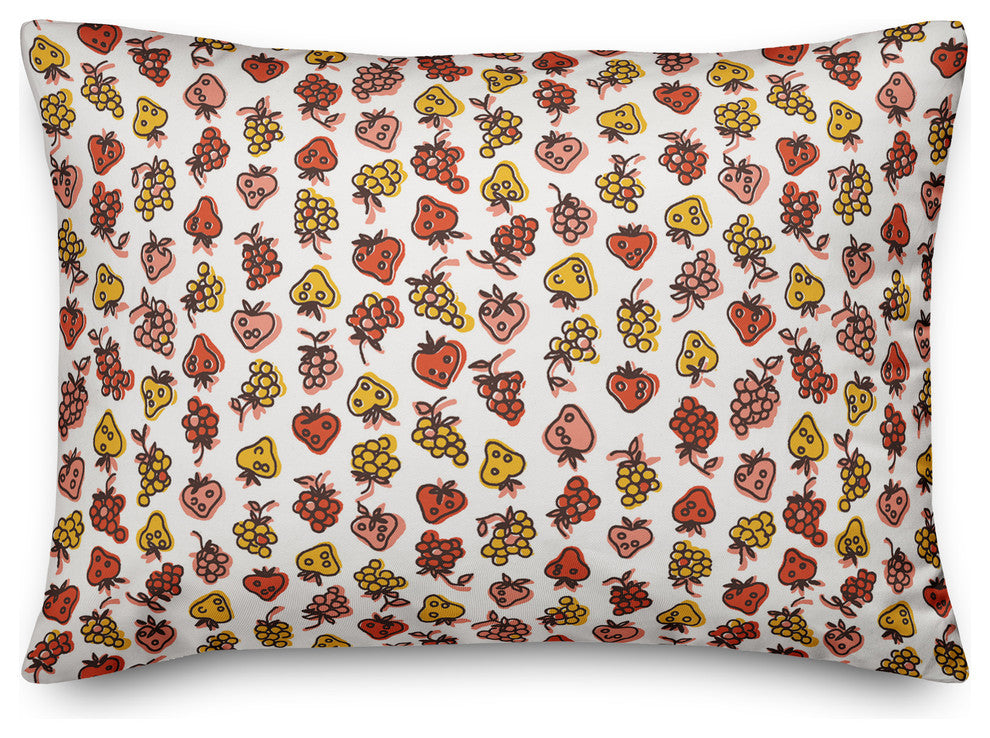 Red Fruit Pattern Throw Pillow