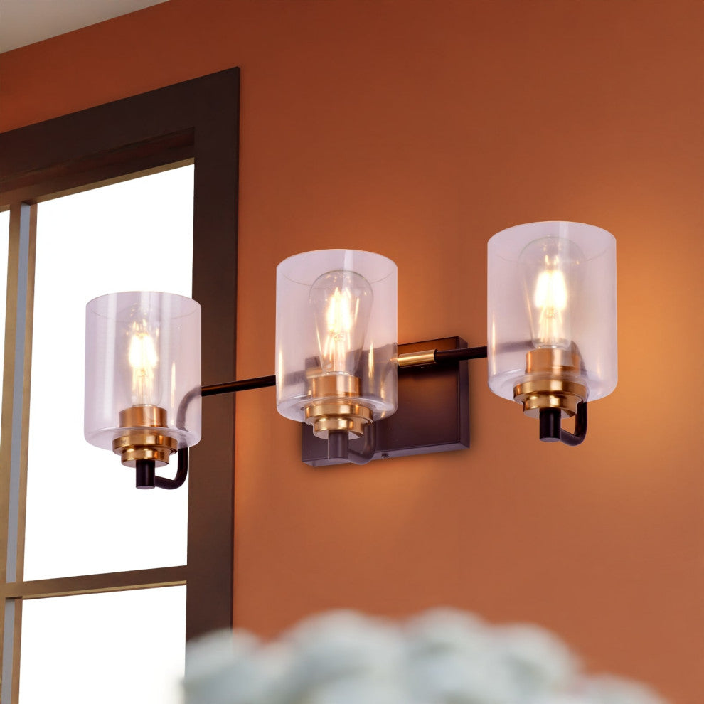 Lazzur Huisne 3 Light 23" Matte Black Wall Sconce