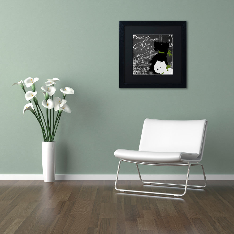 Color Bakery 'Travel With Your Dog', Black Frame, Black Mat, 16x16