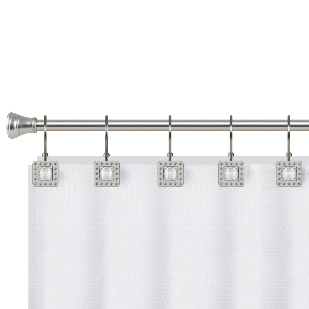 Utopia Alley Shower Hooks - Double Shower Curtain Rings for Bathroom, Brushed Nickel