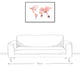 Pink World Map 24x36 White Floating Framed Canvas