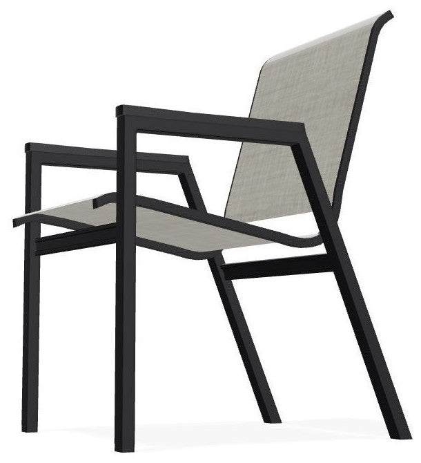 Bazza Sling Stackable Outdoor Dining Chair, Ella/Black