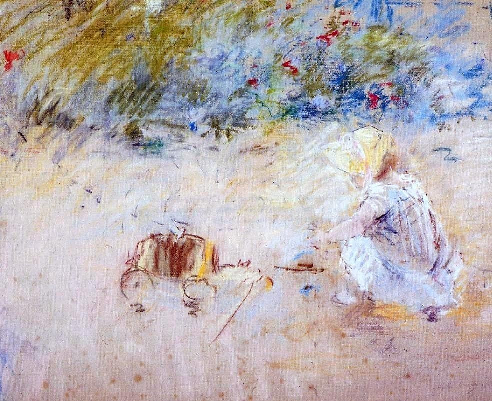 Berthe Morisot Child Playing in the Garden, Gallery Wrapped Canvas, 20"x25"