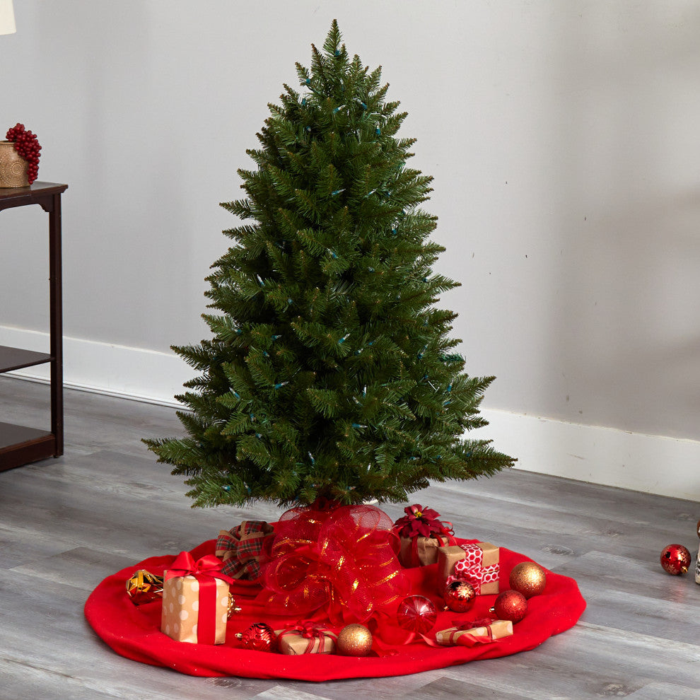 4' Vermont Spruce Artificial Christmas Tree With 200 Color Changing LED Lights