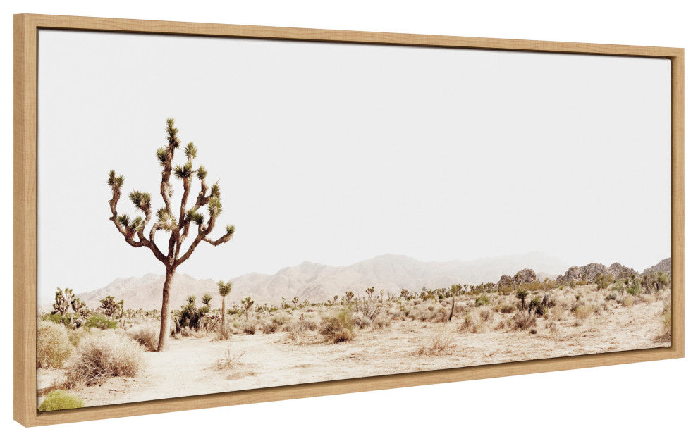 Sylvie Lone Joshua Tree Framed Canvas by Amy Peterson Art Studio, Natural 18x40
