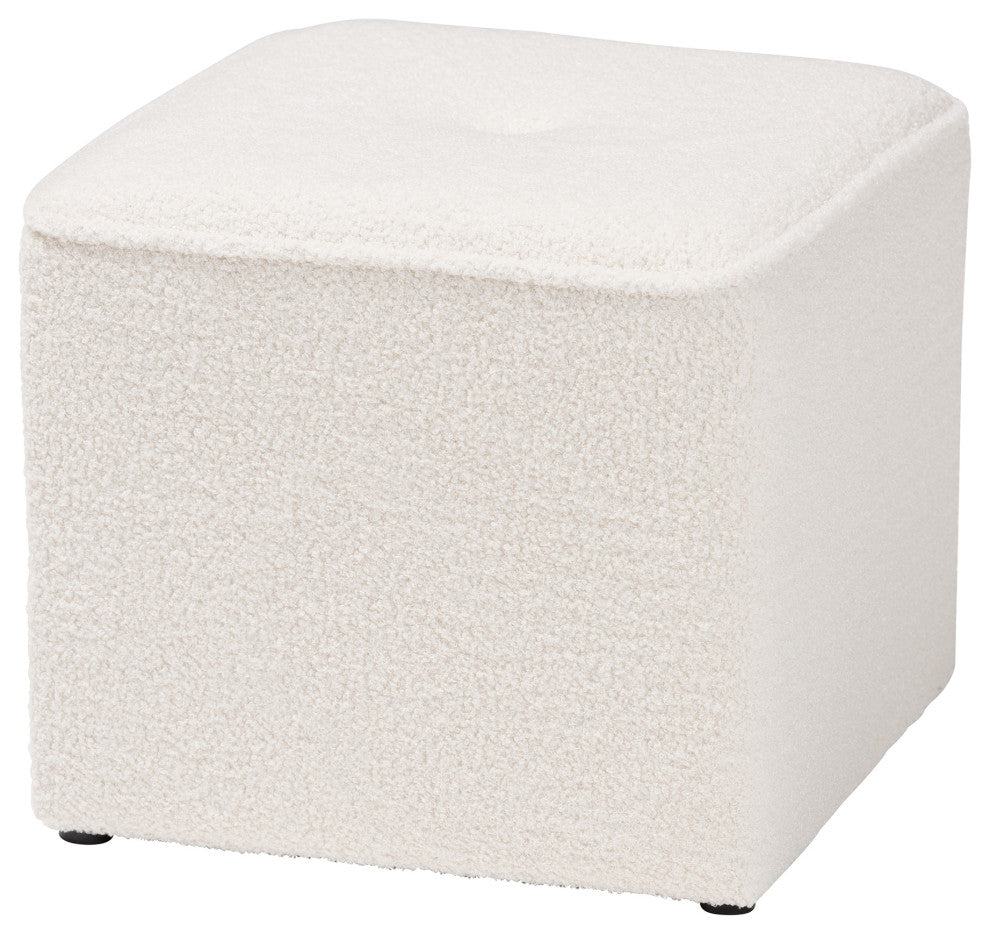 Orla Ivory Boucle Ottoman