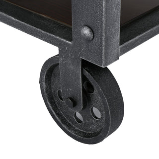 GDF Studio Dresden Faux Wood Coffee Table With Antique Black Iron Frame, Rustic