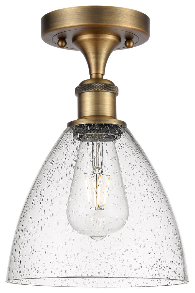 Innovations 516-1C-BB-GBD-754 1 Light Semi-Flush Mount, Brushed Brass