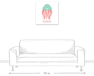 Hello Darling Jellyfish 24x24 Canvas Wall Art
