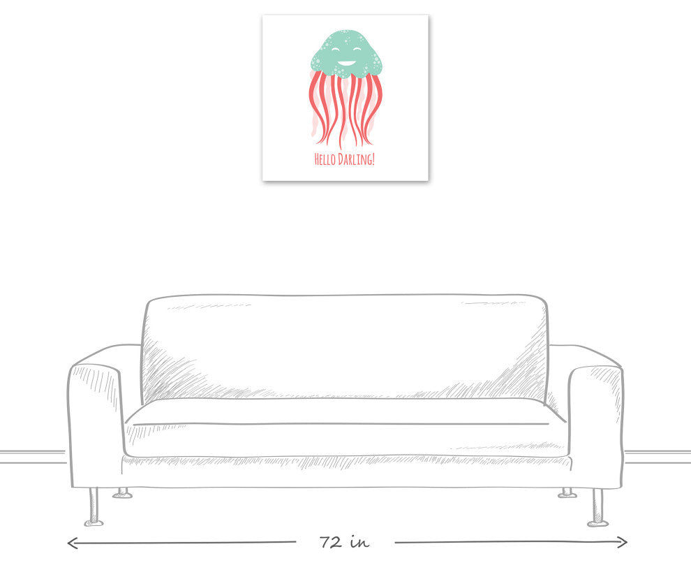 Hello Darling Jellyfish 24x24 Canvas Wall Art