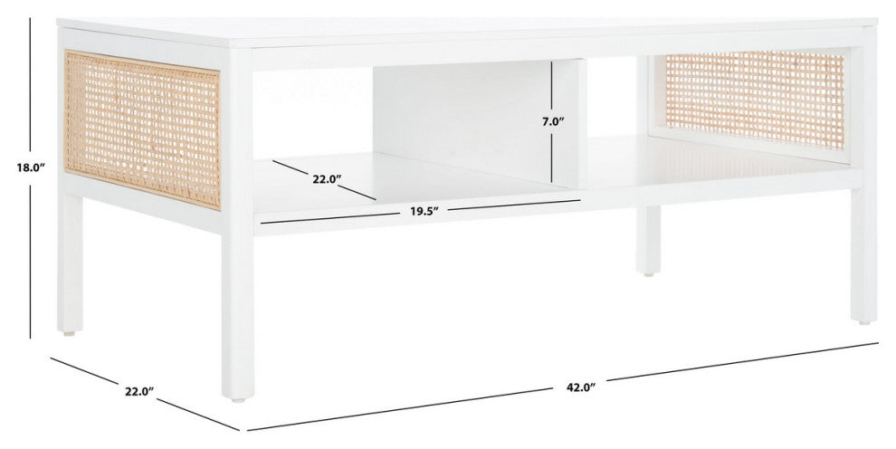 Safavieh Miya Coffee Table, White/Natural