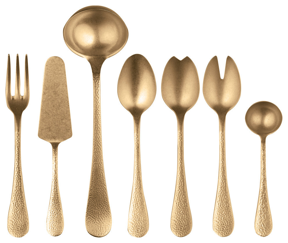 Epoque Serving Set, Pewter Gold, 7 Pcs.