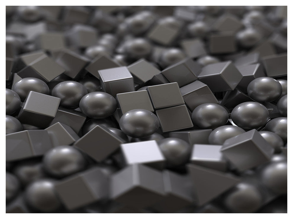 Balls and Cubes 3D Design, Abstract Canvas Art Print, 40"x30"