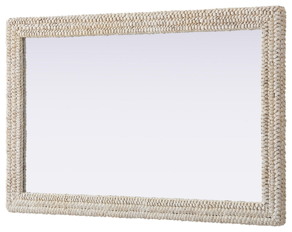 Elegant Lighting MR4A3555 Marlowe 35"W x 55"H Rectangular Flat - Linen White