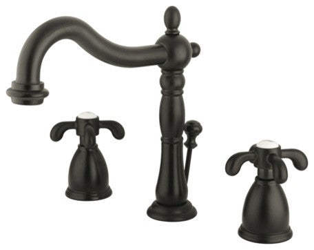 Kingston Brass Widespread Bathroom Faucet With Retail Pop-Up, Oil Rubbed Bronze