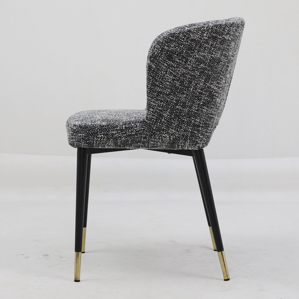Elite Living Camilla Modern Woven Upholstered Dining Side Chair, Gray