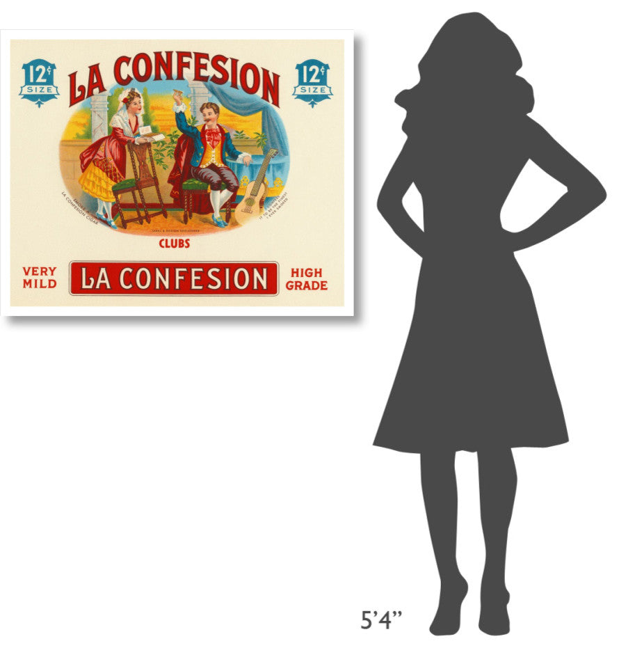 "La Confession Cigars" Digital Paper Print by Vintage Booze Labels, 38"x31"