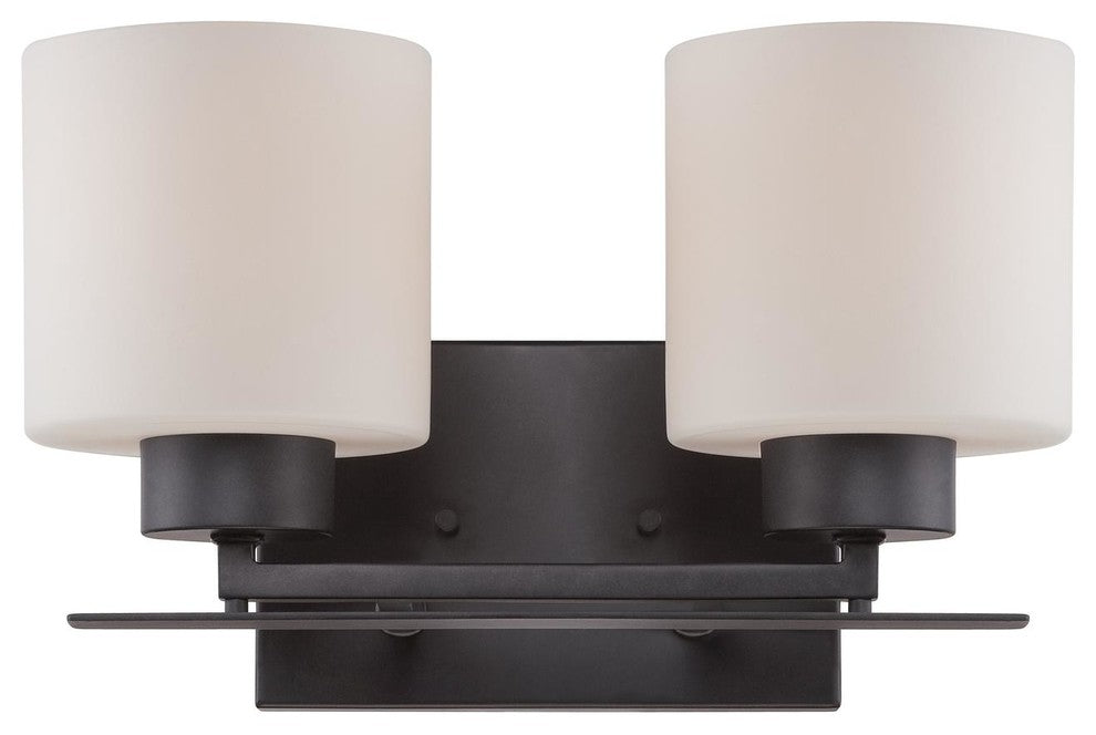 Nuvo 2-Light Parallel Vanity and Wall Light Fixture, Aged Bronze