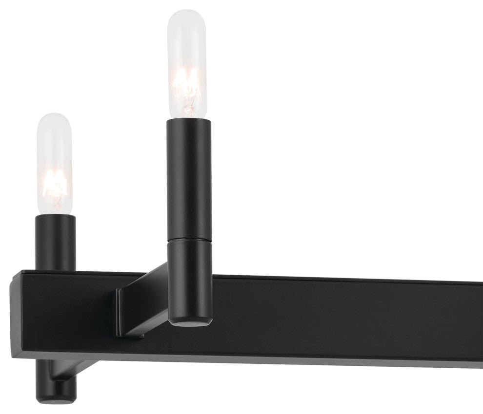 Erzo 50" 10 Light Linear Chandelier, Black