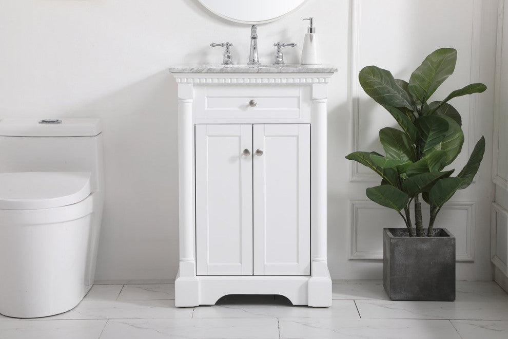 Home Living 24" Single Bathroom Vanity, White